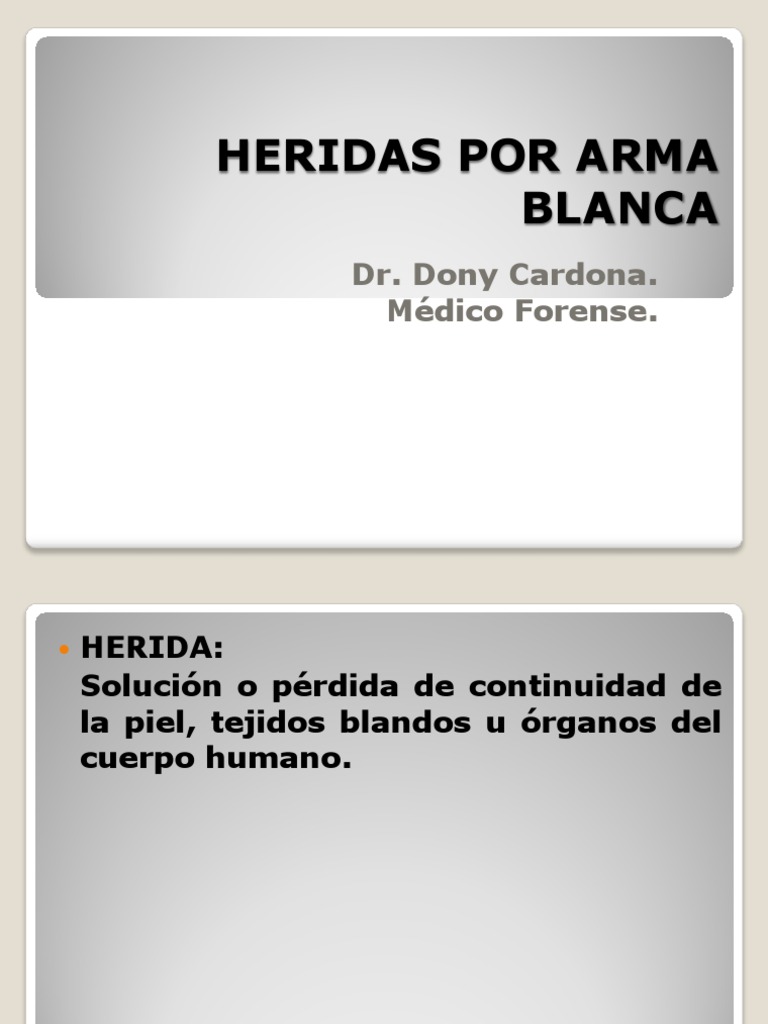 Clasificación de Heridas por Arma Blanca | PDF | Cuchillo | Armas ...