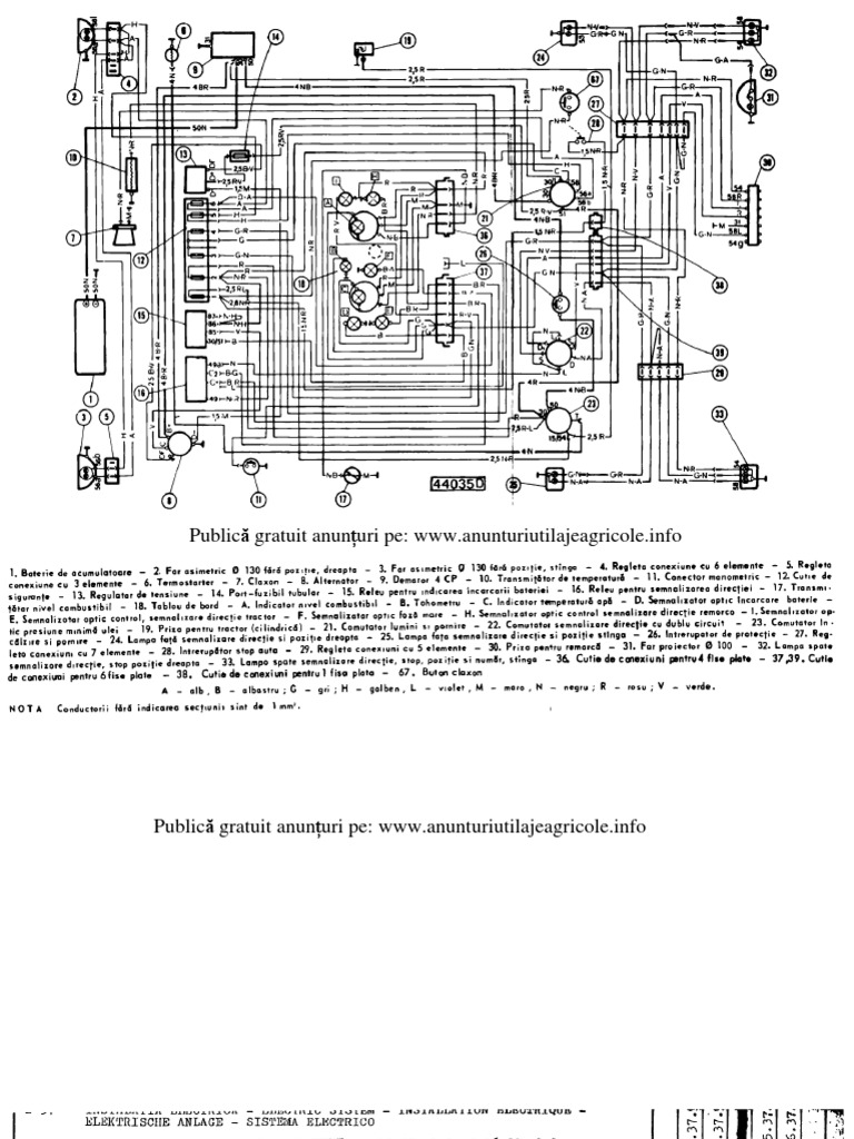 Tractor U445 schema electrica