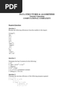 Data Structures & Algorithms: Tutorial 1 Questions Computational Complexity