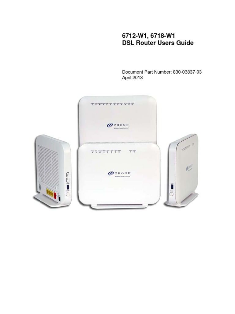 Zhone 6712W1, 6718W1 DSL Router Users Guide Wi Fi Computer Network