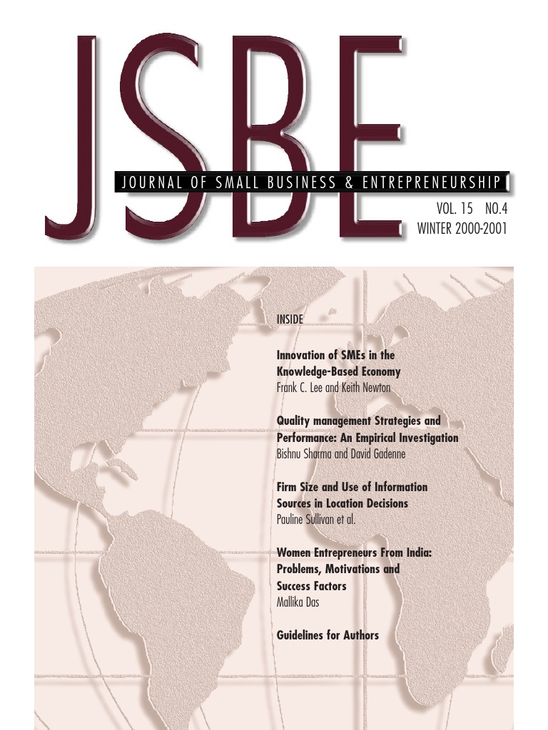 JSBE | PDF | Entrepreneurship | Small Business