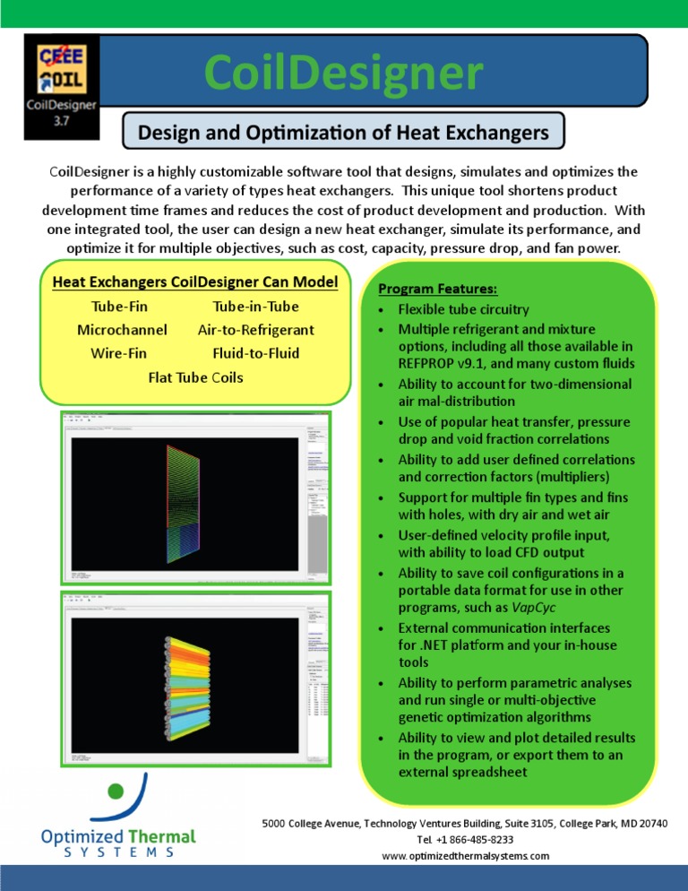 CoilDesigner: Optimize Heat Exchanger Design | PDF