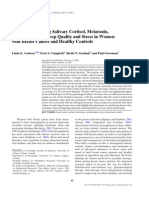 Associations Among Salivary Cortisol, Melatonin, Catecholamines, Sleep Quality and Stress in Women With Breast Cancer and Healthy Controls