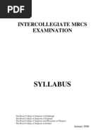 Intercollegiate MRCS Syllabus