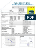 PL1.2-12 (12V1.2AH) : Valve Regulated Lead Acid Battery