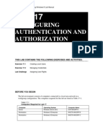 Configuring Authentication and Authorization: This Lab Contains The Following Exercises and Activities