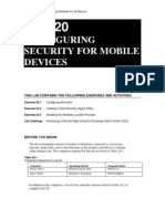 Configuring Security For Mobile Devices: This Lab Contains The Following Exercises and Activities