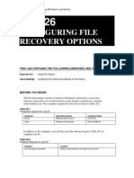 Configuring File Recovery Options: This Lab Contains The Following Exercises and Activities
