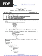 Sample Paper - 2012 Class - XII Subject - COMPUTER SCIENCE - 083 (Theory) Time Allowed: 3 Hours Maximum Marks: 70