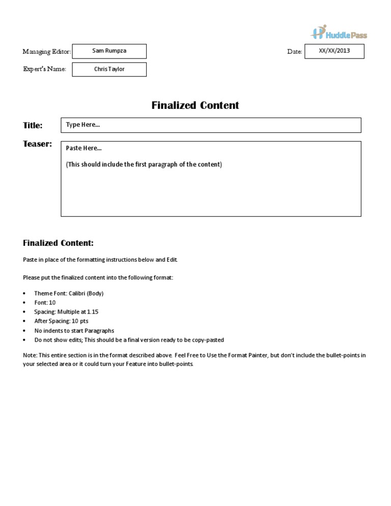Finalized Content Formatting Guide | PDF | Computers