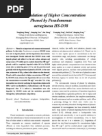 Download Biodegradation of Higher Concentration Phenol by Pseudomonas Aeruginosa HSD38 by Sergio Adrian Garca Gonzlez SN163847660 doc pdf