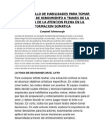 El Desarrollo de Habilidades para Tomar Decisiones de Rendimiento A Traves de La Practica de La Atencion Plena en La Formacion Somatica PDF