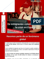 Pérez (2009), Inmigracion col ante crisis