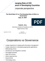 A Corporate Perspective: Emerging Role of CIO in E-Governance in Developing Countries