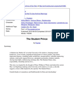 298px x 396px - The Student Prince | PDF