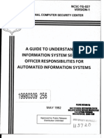 NCSC-TG-027 A Guide To Understanding ISSO Responsibilites For Automated Information Systems