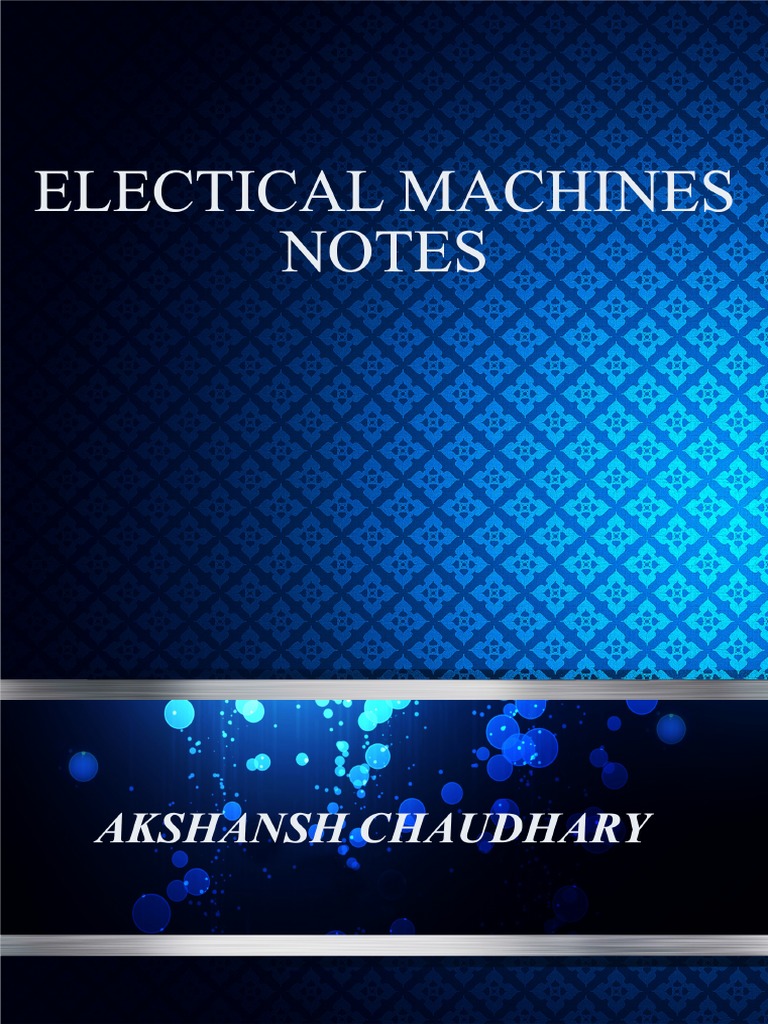 Electrical Machines Notes PDF