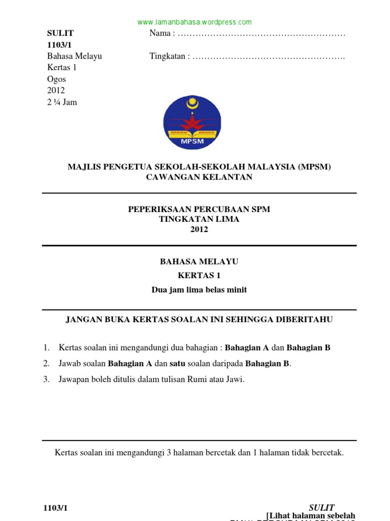 Kelantan Bm1 Pdf