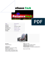 Reliance Fresh Assignment