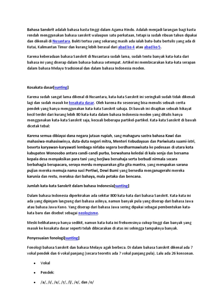 Bahasa Sanskrit Adalah Bahasa Kasta Tinggi Dalam Agama Hindu Pdf