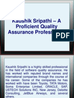 Kaushik Sripathi - A Proficient Quality Assurance Professional