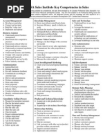 CPSA Sales Institute Key Competencies in Sales