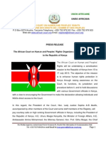 Press Release - Sensitization Visit to Kenya