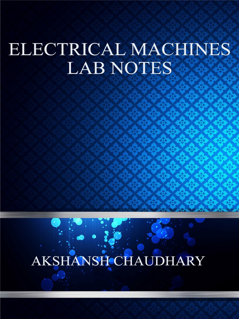 Electrical Machines Lab Notes Overview | PDF