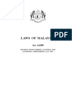 Laws of Malaysia - A1289-2007 - Housing Development Act 2007