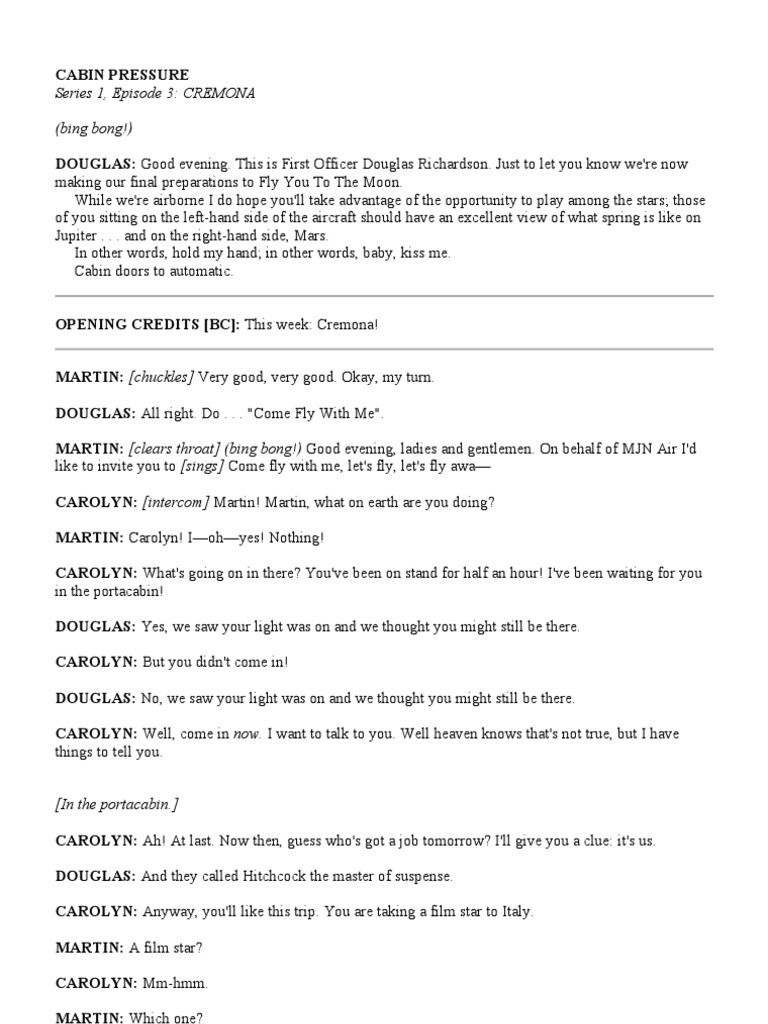 Cabin Pressure Series 1 Episode 3 Cremona Leisure Business