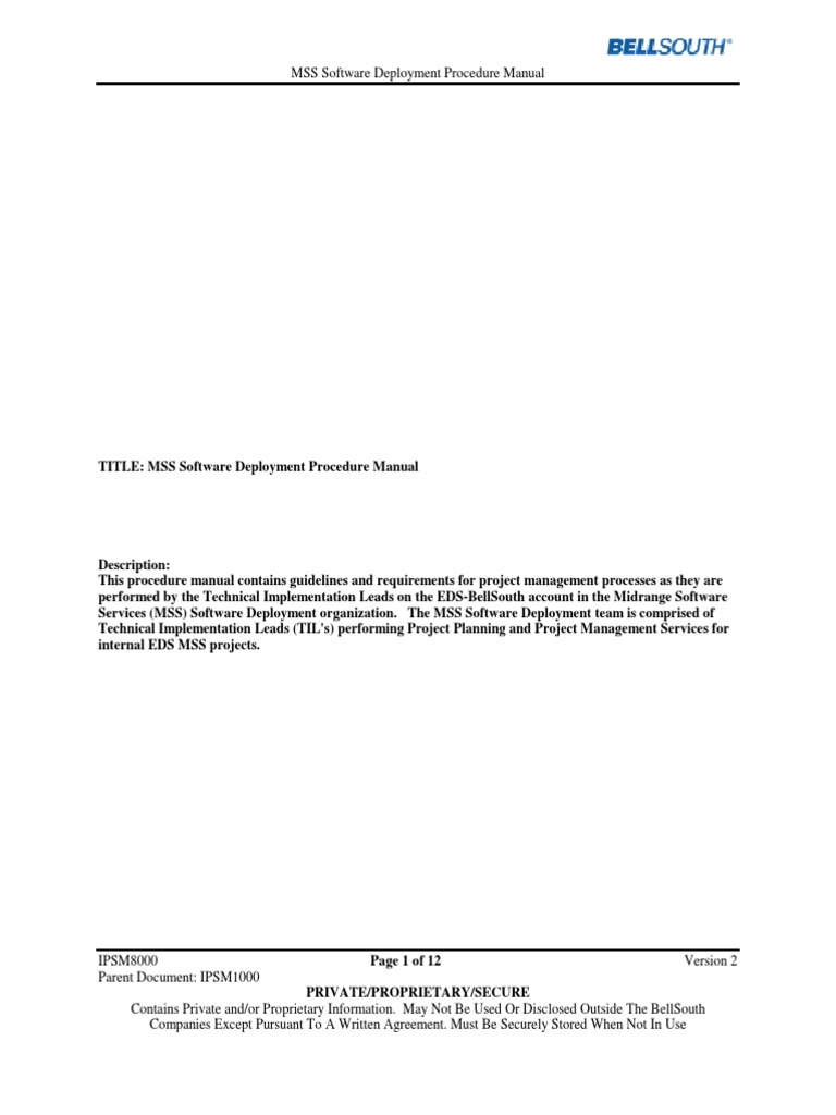 MSS Software Deployment Procedure Guide | PDF