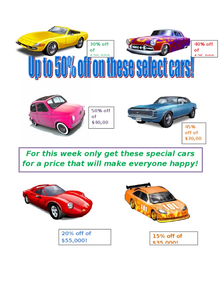 Special Car Discounts This Week Only | PDF