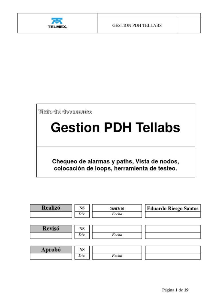 Gestión de PDH con Tellabs 8100 | PDF | Red de computadoras ...