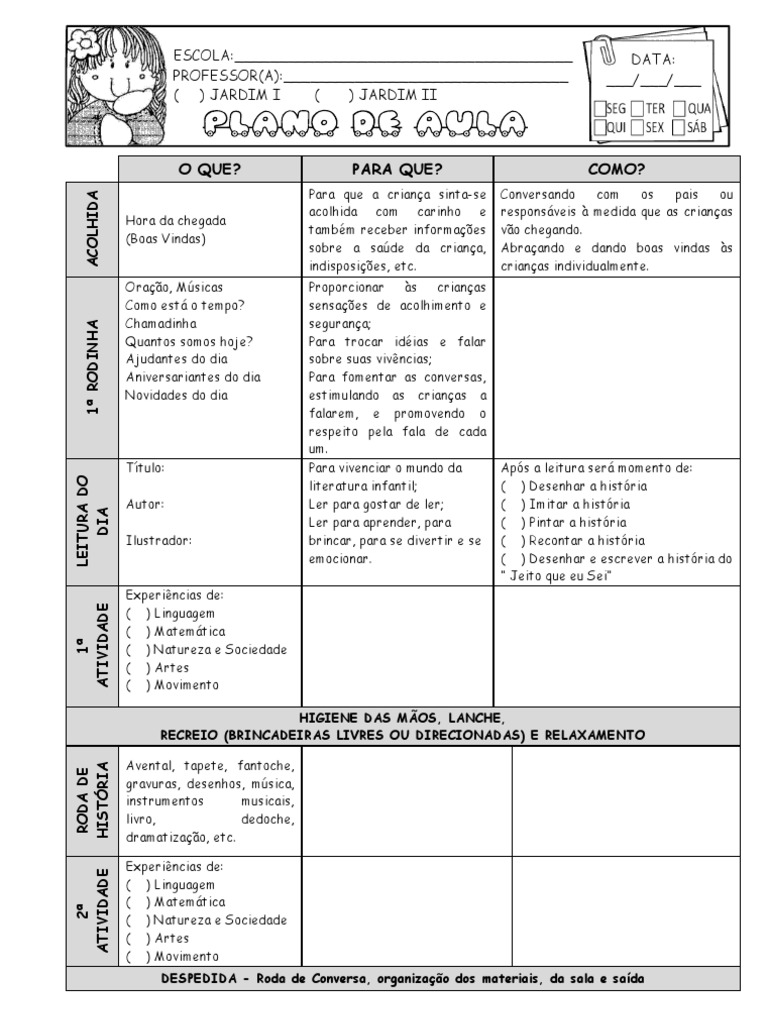 Plano de Aula Educação Infantil | PDF