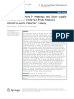 Gender Differences in Earnings and Labor Supply in Early Career: Evidence From Kosovo 'S School-To-Work Transition Survey