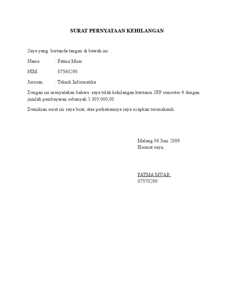 Contoh surat pernyataan kehilangan uang RAMALAN SHIO Besok 1 Juli 2021.