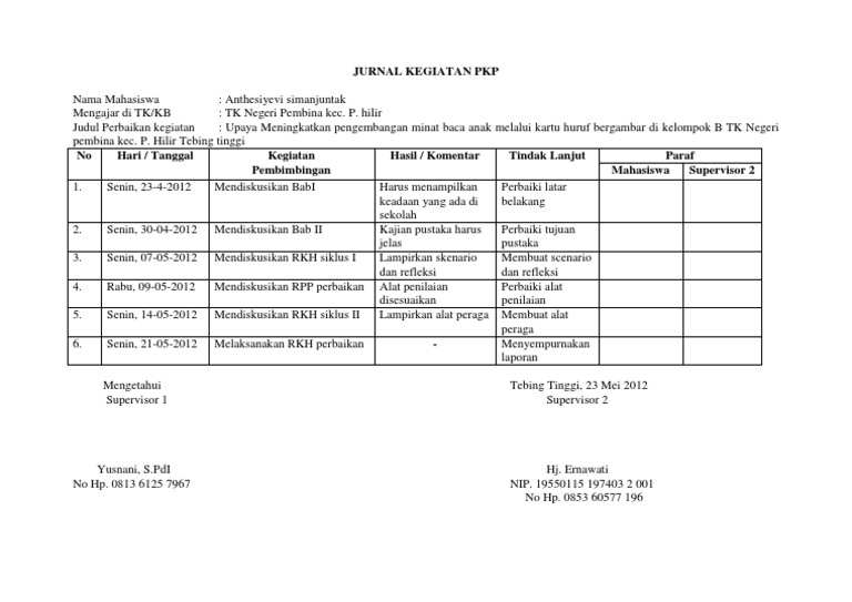 Jurnal Kegiatan Pkp Pdf