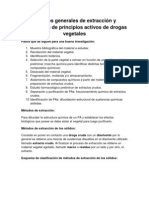 Métodos Generales de Extracción y Purificación de Principios Activos de Drogas Vegetales