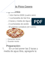 Receta de Pizza Casera