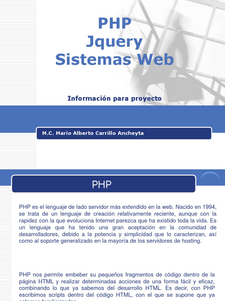 Introducción a PHP y MySQL | PDF | Php | Páginas del servidor activo