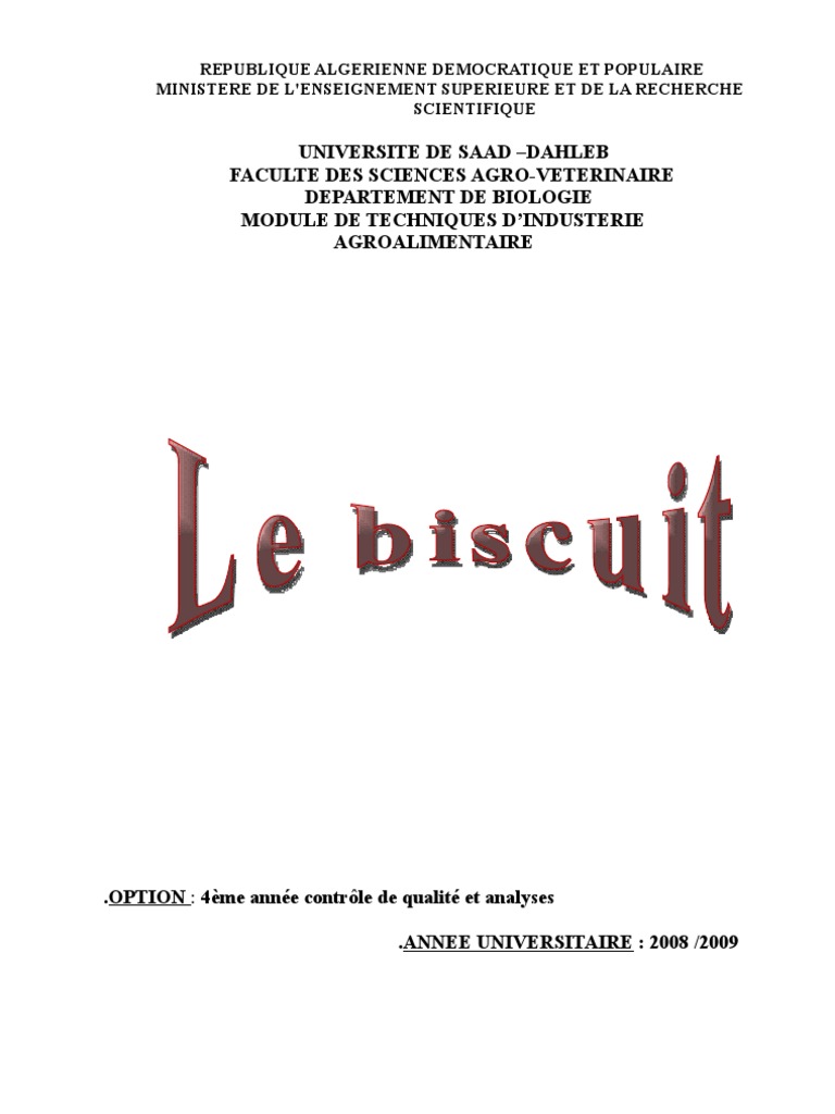 Que Signifie La Composition D un Paquet De Biscuit Schema Detailler