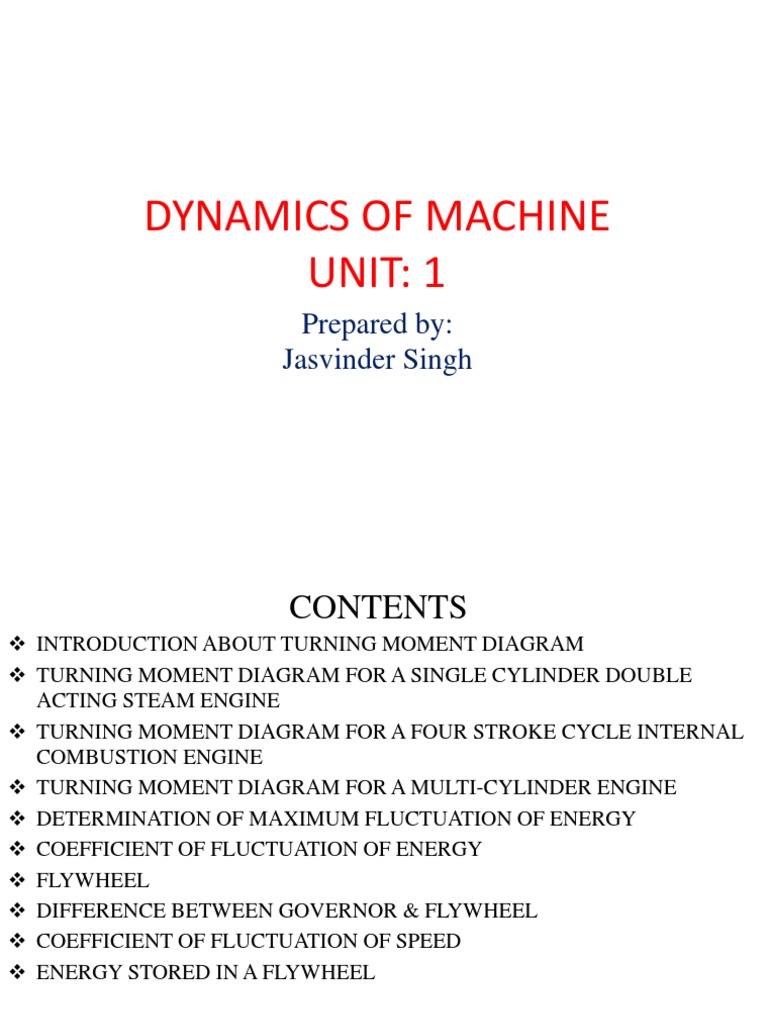 Dynamics of Machines Unit-1 | PDF | Torque | Force