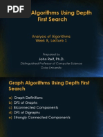 Graph Algorithms Using Depth First Search: Analysis of Algorithms Week 8, Lecture 1