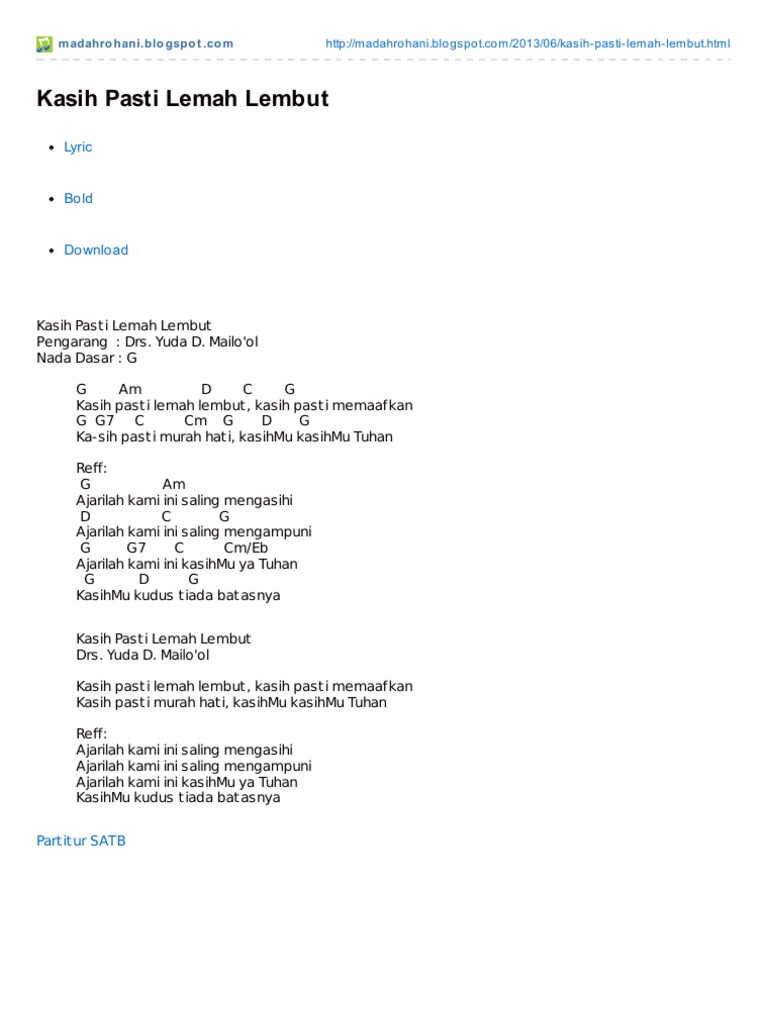 Kasih Pasti Lemah Lembut