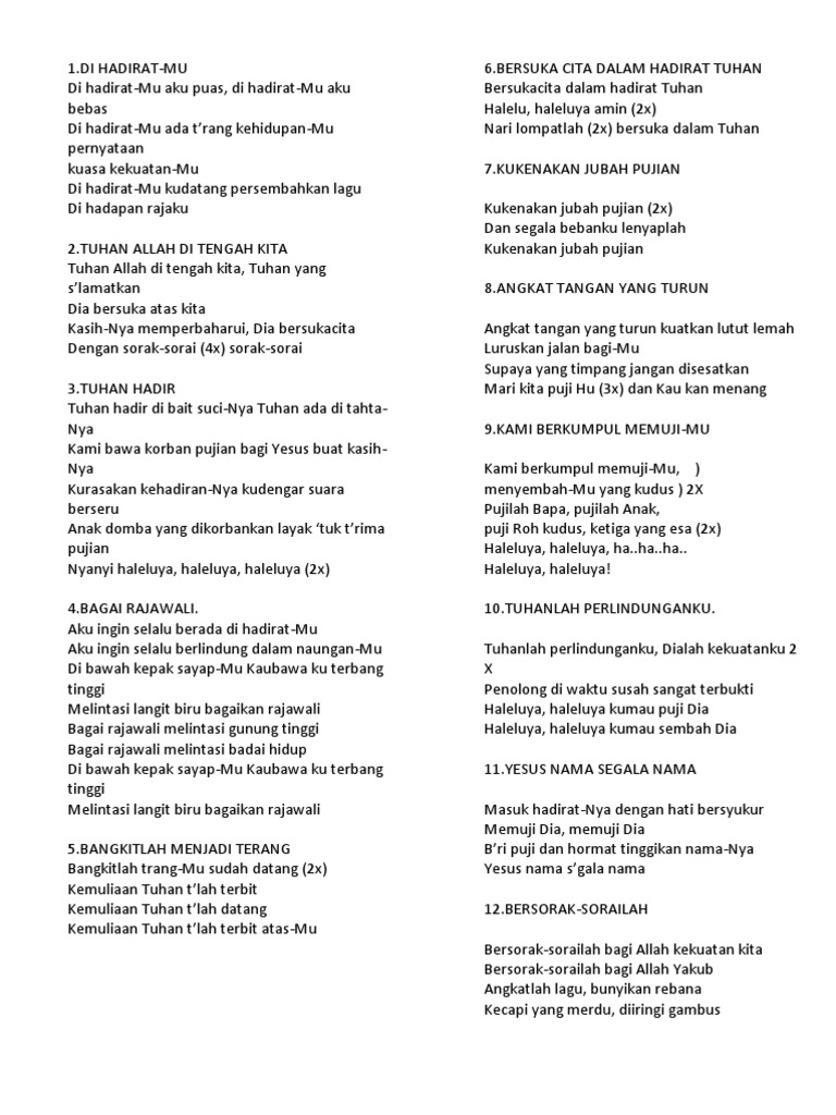 Kumpulan Lagu Lagu Rohani