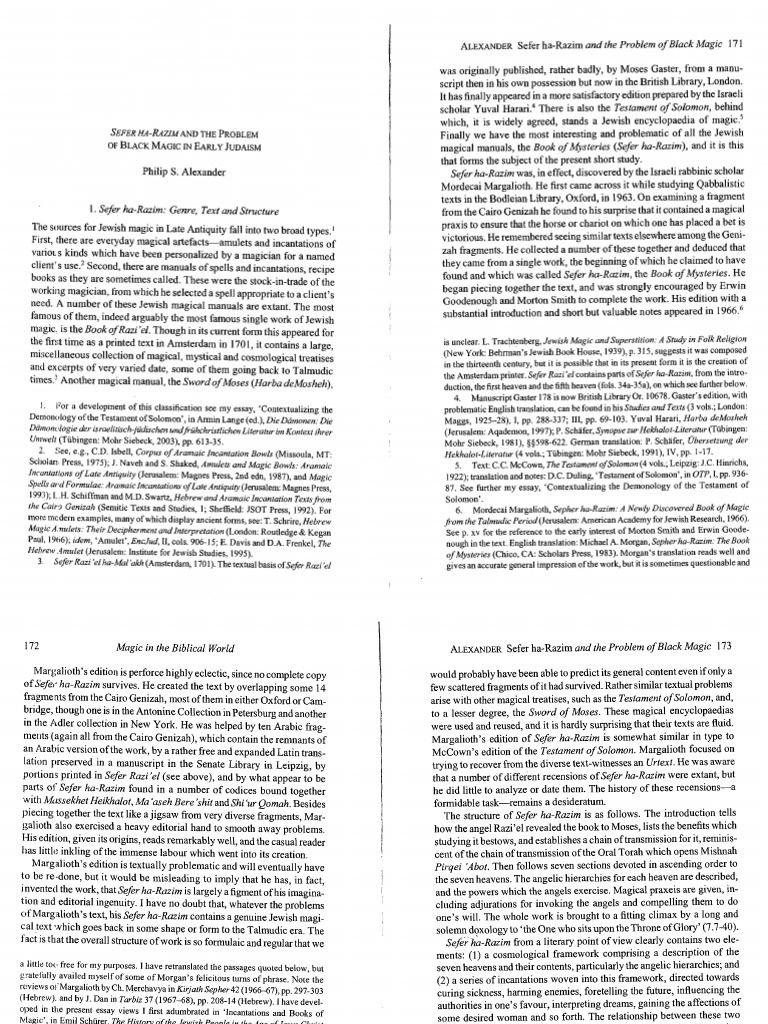 Alexander - Sefer HaRazim Article | Download Free PDF | Magic ...