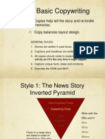 Unit 7: Basic Copywriting: Copies Help Tell The Story and Re-Kindle Memories. Copy Balances Layout Design