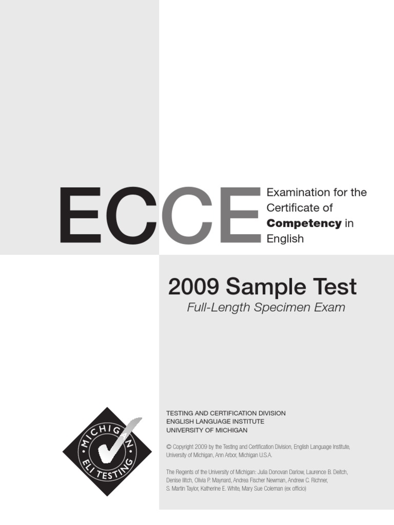 Practice Test 1 For The Ecce