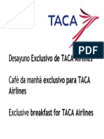 Desayuno Exclusivo de TACA Airlines