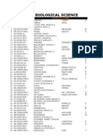 Ns210 - Biological Science: Student Number Student'S Name